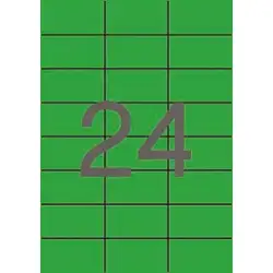 (01594) APLI ETIQUETAS ADHESIVAS 70X37MM INKJET/LÁSER C/RECTOS 24 X 20H VERDE