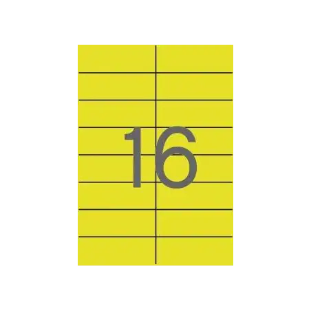 (01595) APLI ETIQUETAS ADHESIVAS 105X37MM INKJET/LÁSER C/RECTOS 16 X 20H AMARILLO FLUORESCENTE