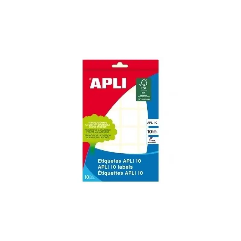 (01626) APLI ETIQUETAS ADHESIVAS CIRCULARES Ø13MM ESCRITURA MANUAL 77 X 10H BLANCO