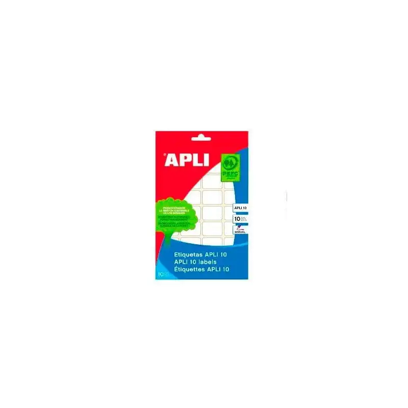 (01642) APLI ETIQUETAS ADHESIVAS 20X50MM  ESCRITURA MANUAL C/ROMOS 15 X 10H BLANCO