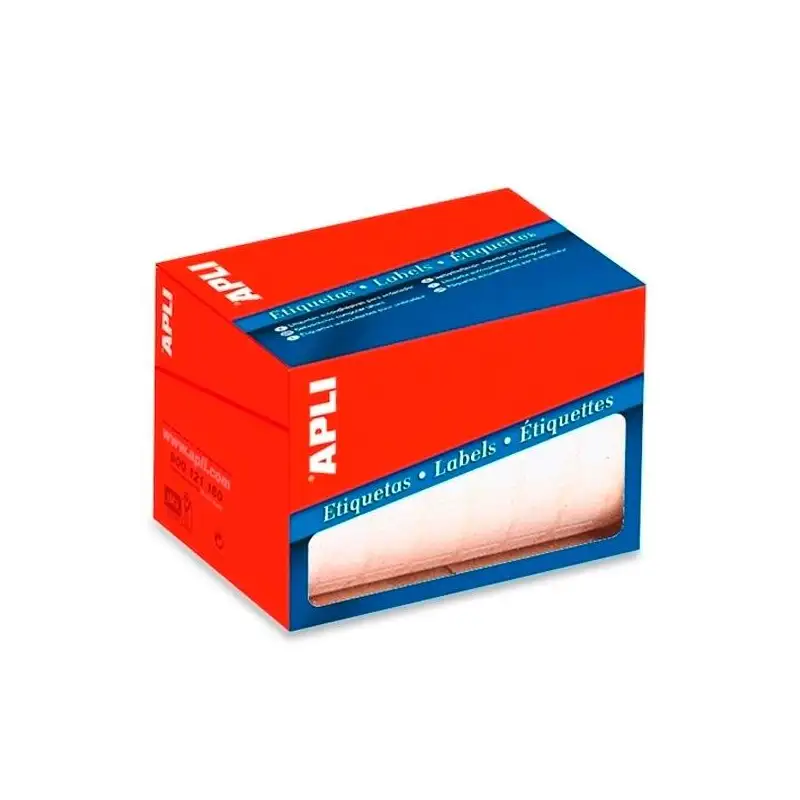(01695) APLI ETIQUETAS PARA PRECIOS 34X67MM ESCRITURA MANUAL C/ROMOS ROLLO DE 600 BLANCO
