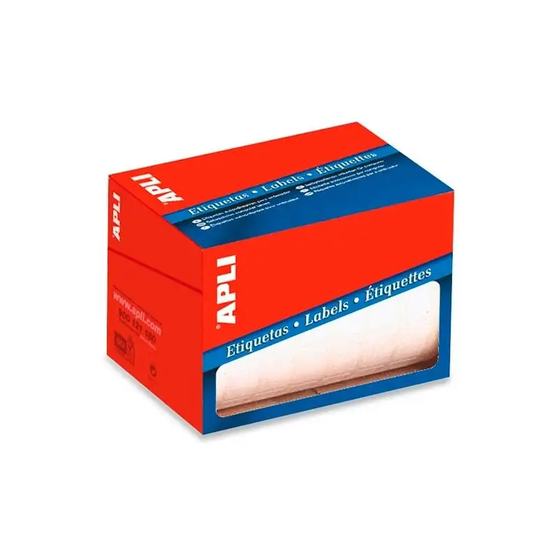 (01704) APLI ETIQUETAS PARA PRECIOS 53X100MM ESCRITURA MANUAL C/ROMOS ROLLO DE 300 BLANCO