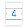(01233) APLI ETIQUETAS ADHESIVAS PARA ARCHIVO 190X61MM INKJET/LÁSER C/ROMOS 4 X 25H BLANCO