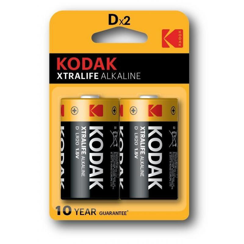 (KDXLR20PB2) KODAK PILAS EXTRALIFE ALCALINAS D - LR20 - PACK 2 UDS