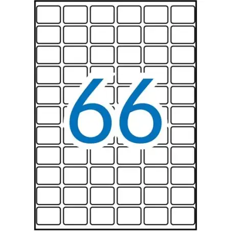 (01864) APLI ETIQUETAS ADHESIVAS 16X22MM MANUAL/IMPRESIÓN C/ROMOS 66 X 15H A5 BLANCO