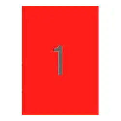 (02880) APLI ETIQUETAS ADHESIVAS 210X297MM LÁSER C/RECTOS 1 X 20H ROJO FLUORESCENTE