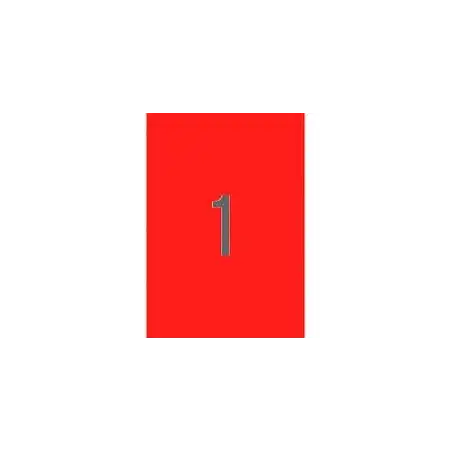 (02880) APLI ETIQUETAS ADHESIVAS 210X297MM LÁSER C/RECTOS 1 X 20H ROJO FLUORESCENTE