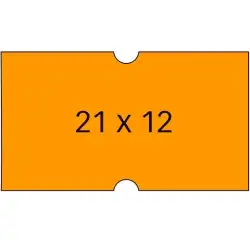 (100912) APLI ETIQUETAS PARA ETIQUETADORA DE PRECIOS  21X12MM C/RECTOS 6 ROLLOS DE 1000 NARANJA