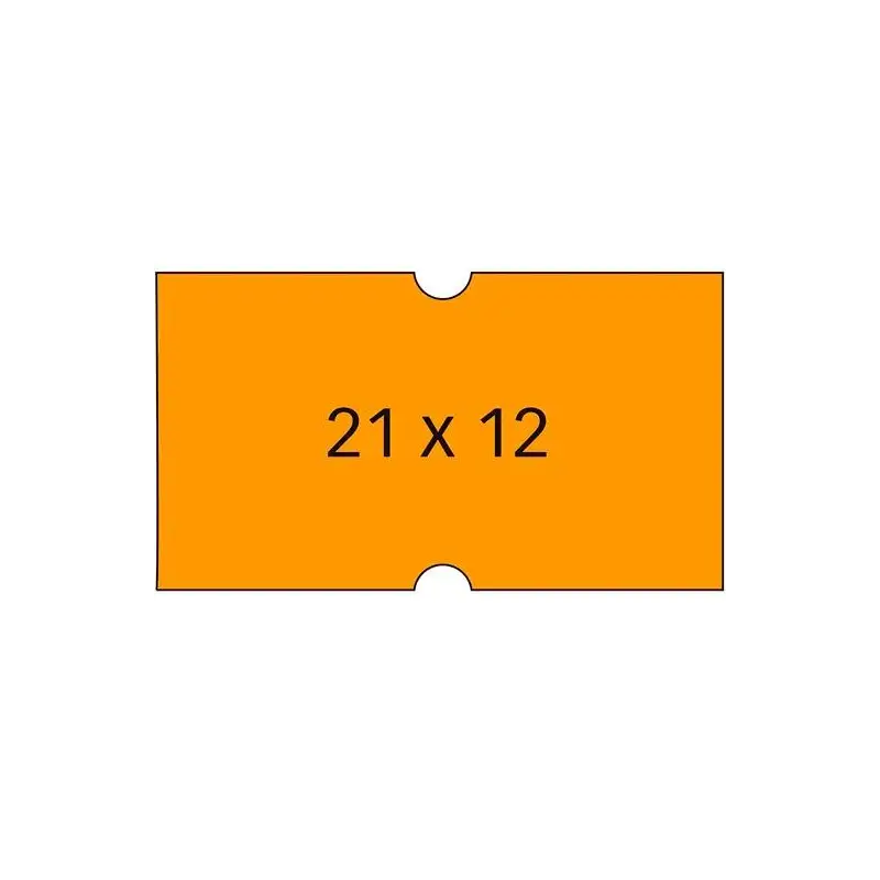 (100912) APLI ETIQUETAS PARA ETIQUETADORA DE PRECIOS  21X12MM C/RECTOS 6 ROLLOS DE 1000 NARANJA