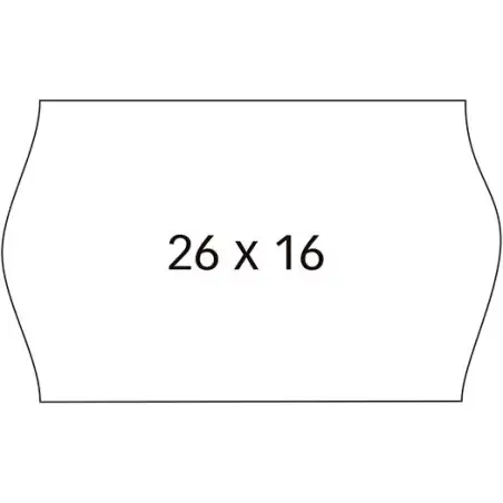 (100922) APLI ETIQUETAS PARA ETIQUETADORA DE PRECIOS 26X16MM C/SINUSOIDAL 6 ROLLOS DE 1000 BLANCO