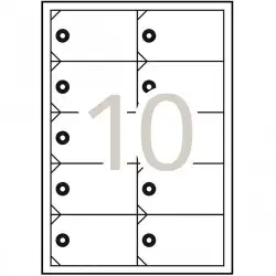 (10149) APLI ETIQUETAS COLGANTES C/ARANDELA 98X57MM INKJET/LÁSER 10 X 10H BLANCO