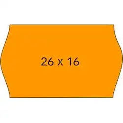 (101719) APLI ETIQUETAS REMOVIBLES PARA ETIQUETADORA DE PRECIOS 26X16MM C/SINUSOIDAL 6 ROLLOS DE 1000 NARANJA