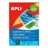 (11840) APLI ETIQUETAS ADHESIVAS 210X297MM INKJET/LÁSER C/RECTOS 1 X 100H ROJO
