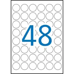 (13882) APLI ETIQUETAS ADHESIVAS CIRCULARES Ø30MM INKJET/LÁSER 48 X 25H BLANCO