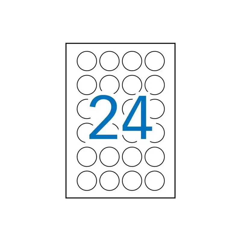 (13883) APLI ETIQUETAS ADHESIVAS CIRCULARES Ø40MM INKJET/LÁSER 24 X 25H BLANCO