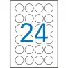 (13883) APLI ETIQUETAS ADHESIVAS CIRCULARES Ø40MM INKJET/LÁSER 24 X 25H BLANCO