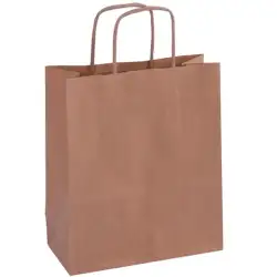 (101852) APLI BOLSA CON ASAS PAPEL KRAFT 18X8X21CM MARRÓN -50U-