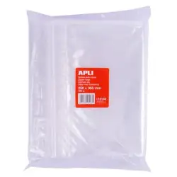 (13133) APLI BOLSAS AUTOCIERRE 250X350MM LDPE TRANSPARENTE PACK 100 UD