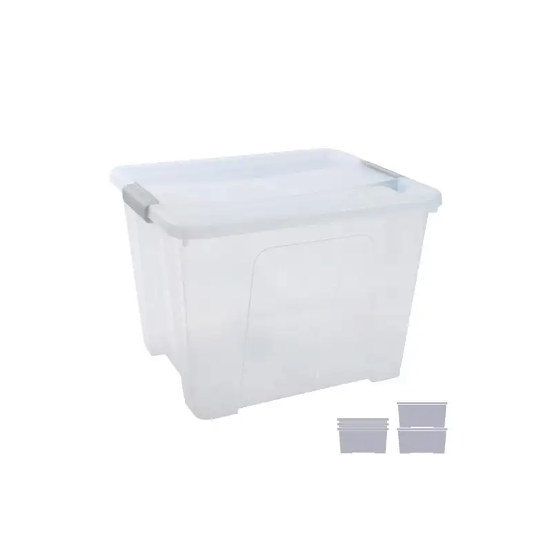 (CP1482032 CS TP) ARCHIVO 2000 CAJA DE ALMACENAJE 32L APILABLE Y ENCAJABLE C/TAPA 360X420X300MM PP CRISTAL TRANSPARENTE