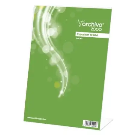 (10905 CS TP) ARCHIVO 2000 EXPOSITOR SOBREMESA EN FORMA DE L DIN A5 VERTICAL 65X150X215 MM CRISTAL TRANSPARENTE