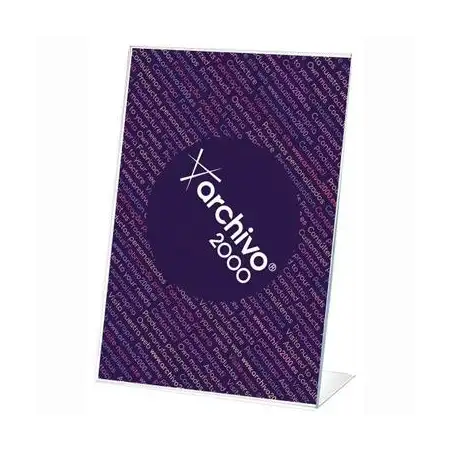 (10906 CS TP) ARCHIVO 2000 EXPOSITOR SOBREMESA EN FORMA DE L DIN A6 VERTICAL 45X105X155 MM CRISTAL TRANSPARENTE