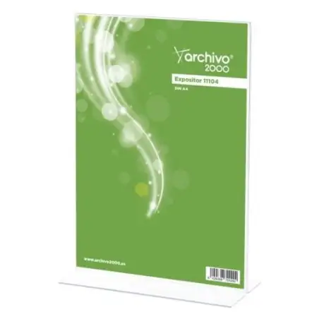 (11105 CS TP) ARCHIVO 2000 EXPOSITOR SOBREMESA EN FORMA DE T DIN A5 VERTICAL 75X150X215 MM CRISTAL TRANSPARENTE
