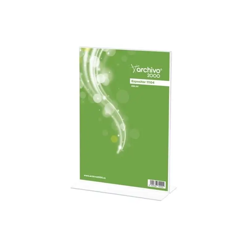 (11111 CS TP) ARCHIVO 2000 EXPOSITOR SOBREMESA EN FORMA DE T 1/3 DIN A4 VERTICAL 80X110X215 MM CRISTAL TRANSPARENTE