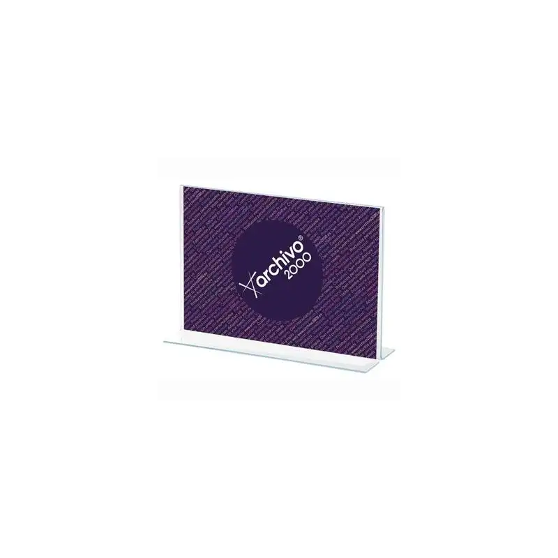 (11204 CS TP) ARCHIVO 2000 EXPOSITOR SOBREMESA EN FORMA DE T DIN A4 HORIZONTAL 85X300X215 MM CRISTAL TRANSPARENTE