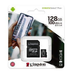 (SDCS2/128GB) KINGSTON TARJETA DE MEMORIA MICRO SDHC CANVAS SELECT 128GB C/ADAPTADOR