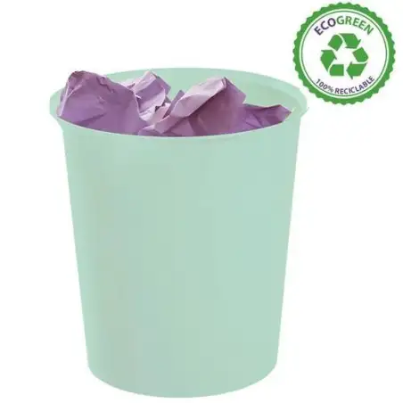 (2001 VE PS) ARCHIVO 2000 PAPELERA ECOGREEN 18 LITROS 240X310MM RECICLADO VERDE PASTEL