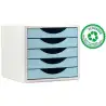 (4005 AZ PS) ARCHIVO 2000 MÓDULO ORGANIZADOR ECOGREEN SOBREMESA 5 CAJONES 340X270X260 RECICLADO AZUL PASTEL
