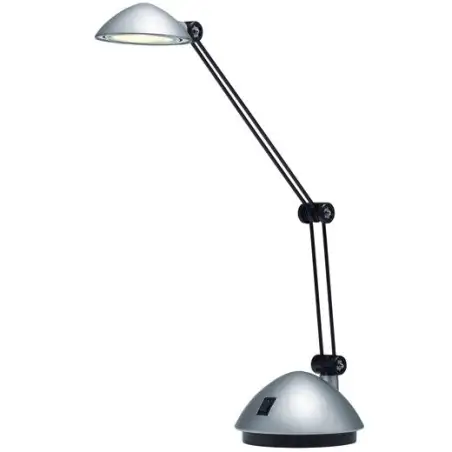 (5040 PT MT) ARCHIVO 2000 LÁMPARA LED SOBREMESA DOBLE BRAZO ARTICULADO LUZ BLANCA CÁLIDA 130X340X220MM PLATA METALIZADA