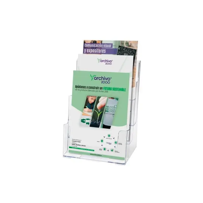 (66605 CS TP) ARCHIVO 2000 PORTAFOLLETOS SOBREMESA 3 ALTURAS DIN A5 VERTICAL POLIESTIRENO ULTRA TRANSPARENTE