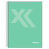 (IMP0111) IMPREX CUADERNO ESPIRAL TAPA FORRADA FOLIO 80H 90GR 4X4 VERDE