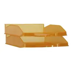 (742 NA TL) ARCHIVO 2000 BANDEJA APILABLE EN 3 POSICIONES FONDO LISO DIN A4 Y FOLIO 345X255X60 MM NARANJA TRASLÚCIDO