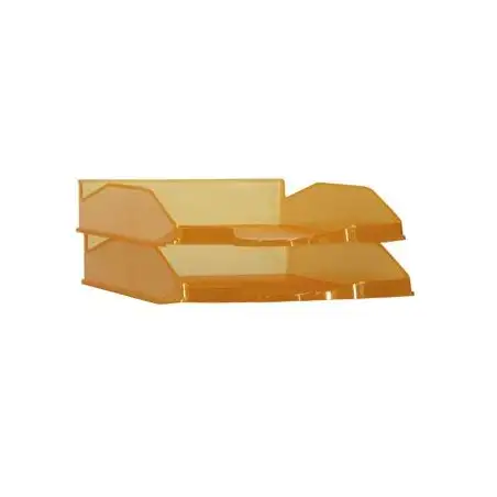 (742 NA TL) ARCHIVO 2000 BANDEJA APILABLE EN 3 POSICIONES FONDO LISO DIN A4 Y FOLIO 345X255X60 MM NARANJA TRASLÚCIDO