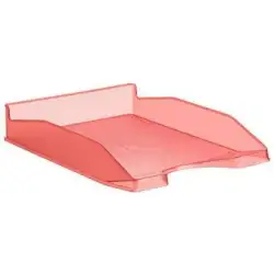 (742 RJ TL) ARCHIVO 2000 BANDEJA APILABLE EN 3 POSICIONES FONDO LISO DIN A4 Y FOLIO 345X255X60 MM ROJO TRASLÚCIDO