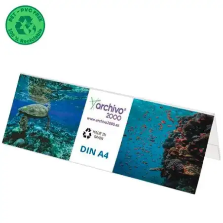 (80404V CS TP) ARCHIVO 2000 PORTANOMBRES DE SOBREMESA FLEXIBLE DIN A4 PET 100% RECICLABLE CRISTAL TRANSPARENTE