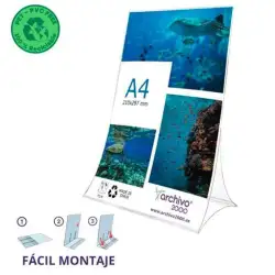 (86304V CS TP) ARCHIVO 2000 EXPOSITOR DE SOBREMESA L FLEXIBLE Y PLEGABLE DIN A4 VERTICAL PET 100% RECICLABLE
