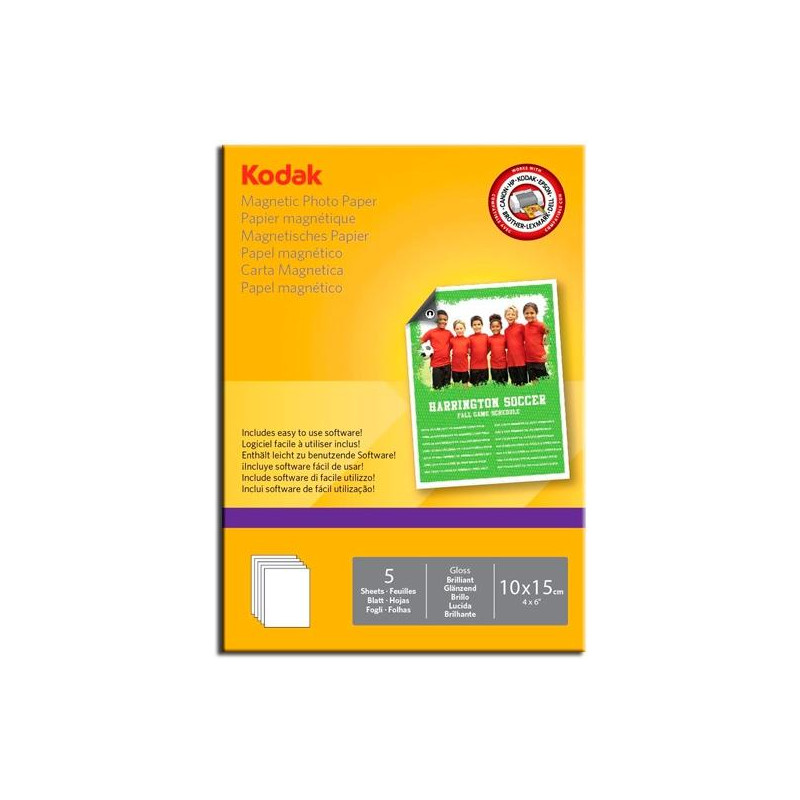 (5740020) KODAK PAPEL PHOTO MAGNETICO 10X15 -PACK 5 HOJAS-