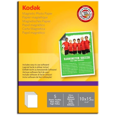 (5740020) KODAK PAPEL PHOTO MAGNETICO 10X15 -PACK 5 HOJAS-