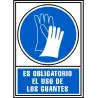 (6173-03AZ) ARCHIVO 2000 SEÑAL "OBLIGATORIO USO DE GUANTES" 210X297 PVC AZUL Y BLANCO