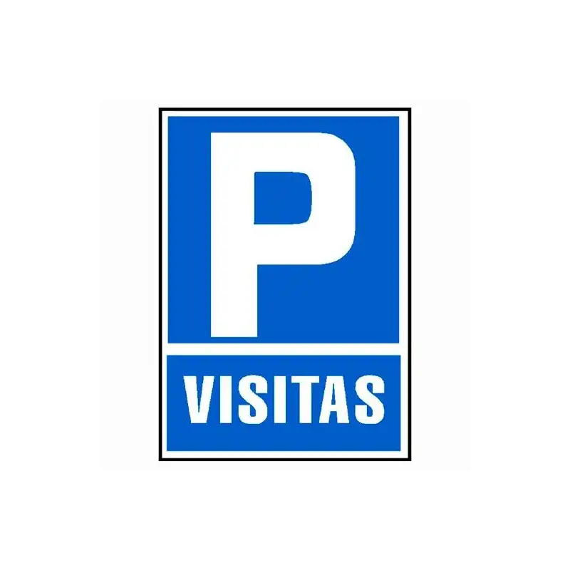 (6173-07 AZ) ARCHIVO 2000 SEÑAL "PARKING VISITAS" 210X297 PVC AZUL Y BLANCO
