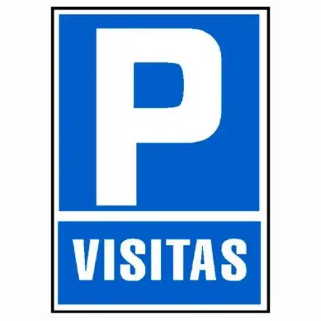 (6173-07 AZ) ARCHIVO 2000 SEÑAL "PARKING VISITAS" 210X297 PVC AZUL Y BLANCO