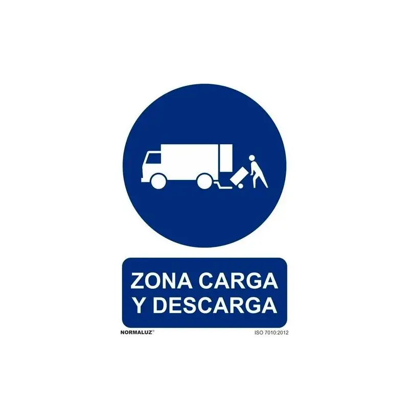 (6173-17 AZ) ARCHIVO 2000 SEÑAL DE AVISO "ZONA DE CARGA Y DESCARGA" 210X300MM PP AZUL/BLANCO
