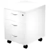 (60021-3) ARTEXPORT CAJONERA PRESTO 3 CAJONES C/RUEDAS GUÍAS METÁLICAS CERRADURA BLANCO -DESMONTADO-