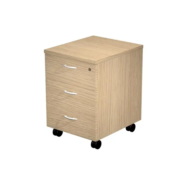 (60021-C) ARTEXPORT CAJONERA PRESTO 3 CAJONES C/RUEDAS GUÍAS METÁLICAS CERRADURA ROBLE -DESMONTADO-