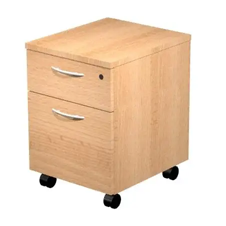 (60022-6) ARTEXPORT CAJONERA PRESTO 2 CAJONES C/RUEDAS GUÍAS METÁLICAS CERRADURA HAYA -DESMONTADO-