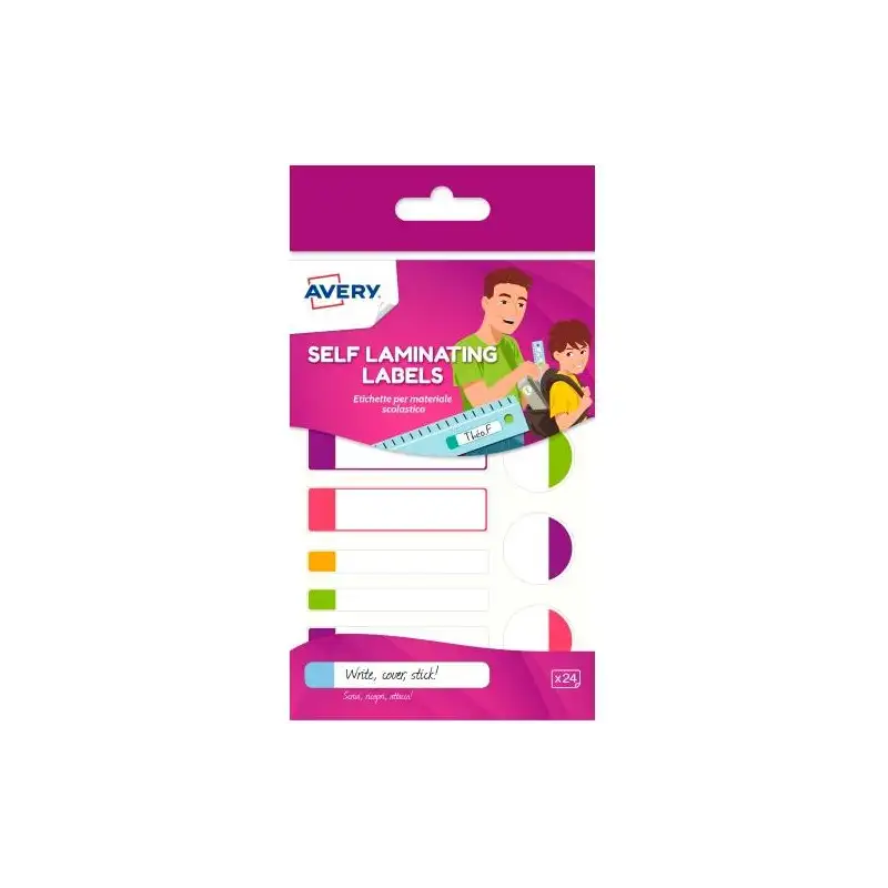 (APFLUO24-UK) AVERY ETIQUETAS ADHESIVAS PARA EL MATERIAL ESCOLAR 12 X 2H C/FLUORESCENTES