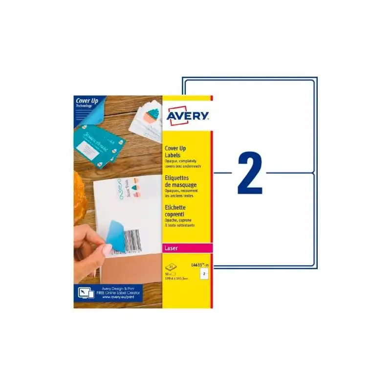 (L4611-25) AVERY ETIQUETAS ADHESIVAS PARA ENMASCARAMIENTO 199